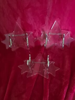 Three American Girl Clear Star Wall Hooks To Hold A Doll